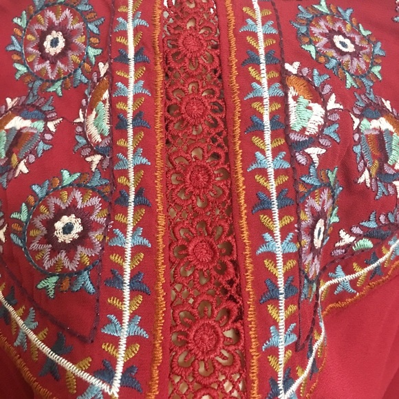 Red Embroidered Top - Picture 5 of 8